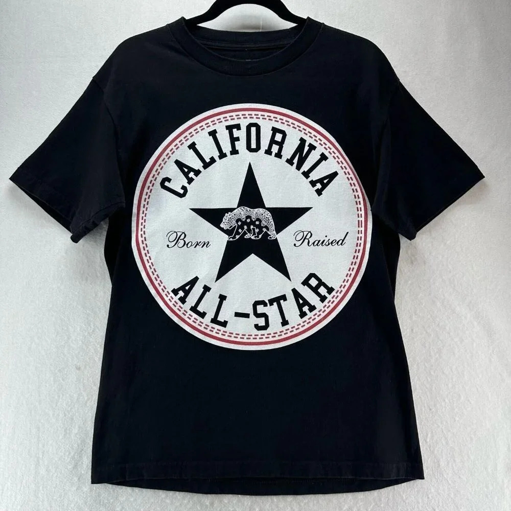 California All-Star Crux Shirt Mens Sz M Born & Raised Graphic Tee Cotton Black